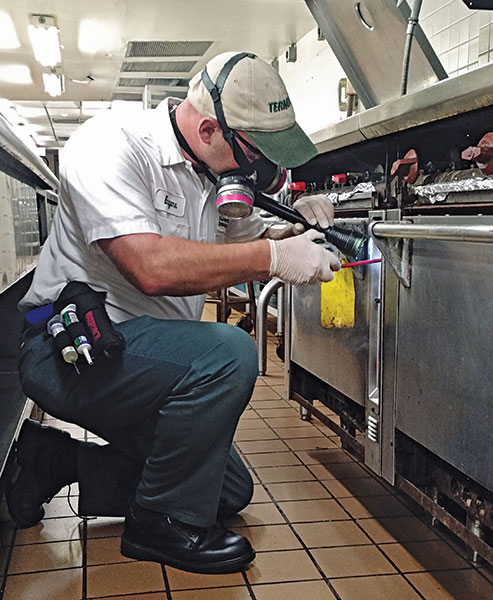 Restaurant kitchens are filled with countless cracks and crevices to which a cockroach can retreat.  Photo: Terminix Service Co.