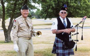 John W. Young (left) and Robert Durrach are ready for the next ceremony. Photo courtesy of John W. Young.