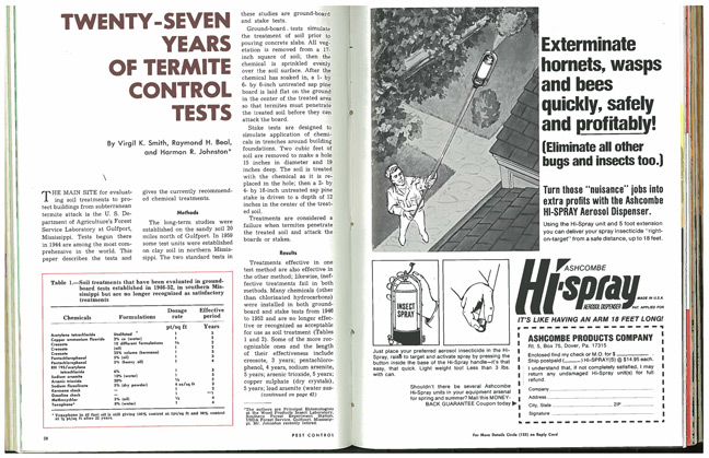 June 1972 PMP 1 of 3 vintage termiticide reports