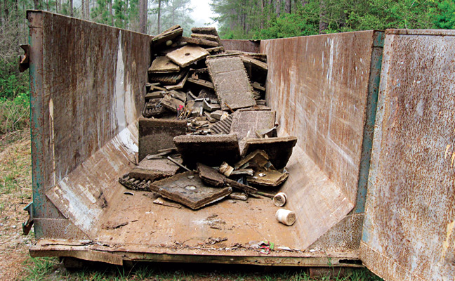 Dumpster of debris