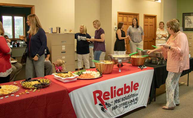 Buffet at Reliable Pest Solutions anniversary celebration