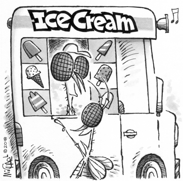 Ice cream truck illustration by Leo Michael