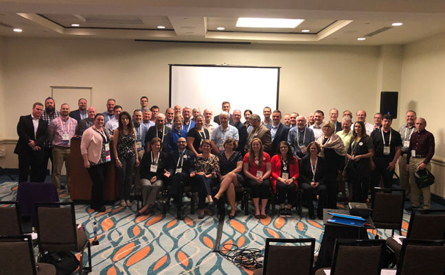 Before heading out to their various schedules at PestWorld, the Pi Chi Omega group gathered for a photo. PHOTO: HEATHER GOOCH