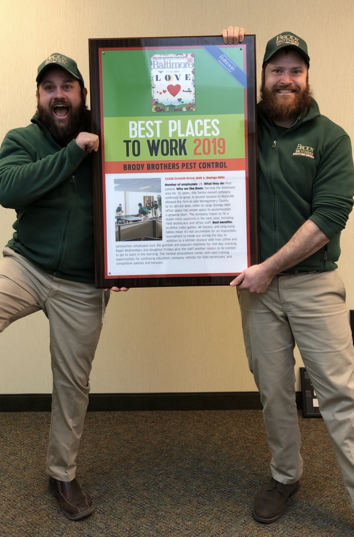 Brody Brothers wins workplace award Pest Management Professional