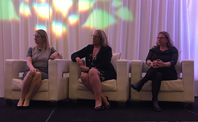 Keynote panelists at the 2019 CropLife America and RISE Regulatory Conference included, from left, Amy O’Shea, FMC Corp.; Karen Larson, Clarke Mosquito; and Danesha Seth Carley, North Carolina State University Center of Excellence for Regulatory Science in Agriculture. PHOTO: RISE