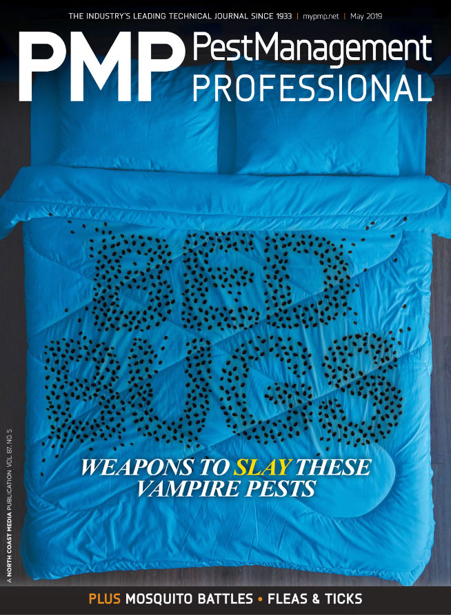 For illustrative purposes, bed bugs are not to scale. Obviously. PMP's May 2019 Cover. ART: ISTOCK.COMWILDPIXEL, ARTEM PERETIAKO