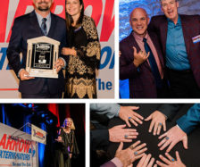 Arrow team members who earned special recognition at the event include Tim Prince, home evaluator (top left); Joel Bosch and Ron Sherman, both home evaluators (top right, from left); David Massey, Corey Ploss, Cameron Harris Sr., Ed Miller, Darren Fish, Jay Velez and Eric Gabe (bottom left, from left). PHOTOS: ARROW EXTERMINATORS
