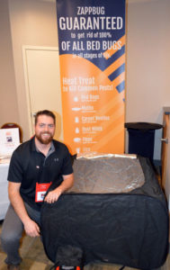 Cameron Wheeler, ZappBug's President, exhibited at the 2019 New York Pest Expo. PHOTO: MARTY WHITFORD