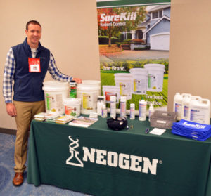 Casey Prewitt, the National Sales Manager with Neogen, talks about some of the latest products in the SureKill line. PHOTO: MARTY WHITFORD