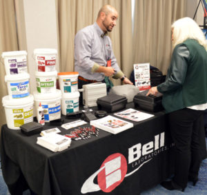 John Phil, Senior Technical Sales Representative with Bell Laboratories, discussing Bell's newest sensing technology. PHOTO: MARTY WHITFORD