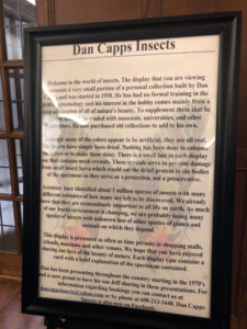 Information about Dave Capps, Capps Pinned Insect Company, and his personal insect collection at the Purdue Pest Management Conference. PHOTO: HEATHER GOOCH