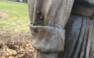 Lady beetles, a sign of luck, tuck into Prof. John June "Junebug" Davis' rolled sleeve. PHOTO: HEATHER GOOCH