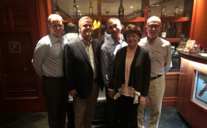 From left are George Todd, VP of corporate development for Certus; Rand Hollon of Preferred Business Brokers; Howard Hoskins, owner of Hoskins Pest Control; Mary Jo Strickland of Hoskins Pest Control; and Ben Kaplan, CFO of Certus. PHOTO: CERTUS 