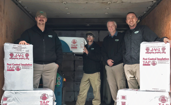 The Knox Pest Control install team includes, from left, Steven Brock, Dylan Craig, Dustin Hester and Michael Ott. PHOTO: KNOX PEST CONTROL