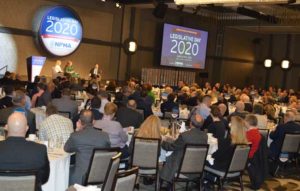 The keynote presentation by Michael Gerson and Howard Dean included talk of the upcoming presidential election. PHOTO: PMP STAFF