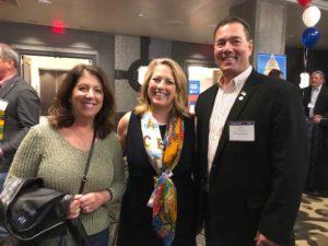 NPMA Dominique Stumpf, center, mingles at the Legislative Day Reception on Monday. PHOTO: PMP STAFF