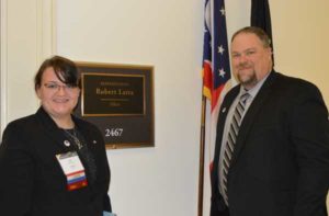 Jackie Ramsey (left) and her father, Copesan Services’ Dave Ramsey (right), met with their state representative on Capitol Hill to help bring about change. PHOTO: PMP STAFF