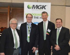 MGK sponsored the NPMA's Headquarters on the Hill luncheon. MGK staff on hand included (from left to right) Michael Burkett, Brian Krelitz, Steve Gullickson. PHOTO: PMP STAFF