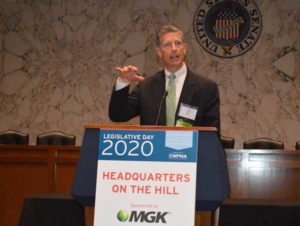 MGK's Steve Gullickson introduced the speakers at the NPMA's Headquarters on the Hill luncheon the company sponsored. PHOTO: PMP STAFF