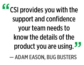 CSI provides support, quote by Adam Eason. Graphic: PMP Staff