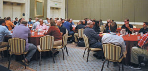 Over a buffet-style breakfast both Thursday and Friday mornings, roundtable participants shared concerns and solutions on a variety of industry topics. PHOTO: PMP STAFF