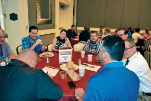 Over a buffet-style breakfast both Thursday and Friday mornings, roundtable participants shared concerns and solutions on a variety of industry topics. PHOTO: PMP STAFF