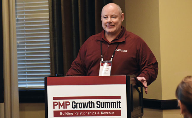 PMP Publisher and Editorial Director Marty Whitford emceed the presentations given by partner companies. PHOTO: PMP STAFF