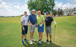 With a score of 63, the golf scramble first-place foursome consisted of, from left, Tom Algeo, CSI; Bill Cowley, Cowley’s Pest Services; Jerry Smith, Dial Pest Control; and Ty Ferraro, CSI. PHOTO: LOU FERRARO, PARK SOUTH PHOTOGRAPHY