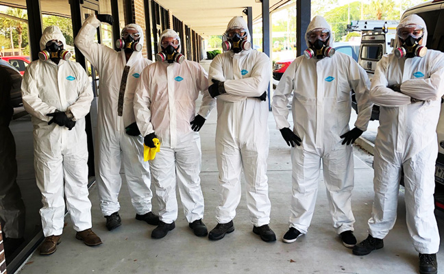 Turner Pest Control technicians wearing the proper PPE for the TurnerClean Disinfection Misting Service. PHOTO: TURNER PEST CONTROL