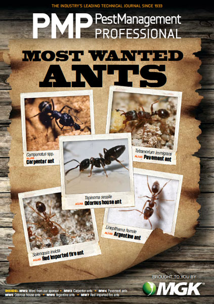 2020 Most Wanted Ants Supplement (ON THE COVER, PHOTOS: COURTESY OF, AND COPYRIGHTED BY, GENE WHITE, PMIMAGES@EARTHLINK.NET; COURTESY OF NPMA; DEM10, DONATAS1205/ISTOCK / GETTY IMAGES PLUS/GETTY IMAGES)