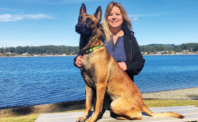 Deanna Kjorlien, President, Green Dog Pest Service, Gig Harbor, Wash., and one of her four-legged employees. PHOTO: DEANNA KJORLIEN