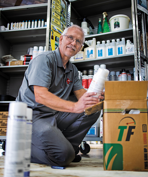 The Bug Doctor’s Jerry Schappert, ACE, checks inventory for the new year. PHOTO: ANTHONY GALARZA/GTA MEDIA & DESIGNS LLC