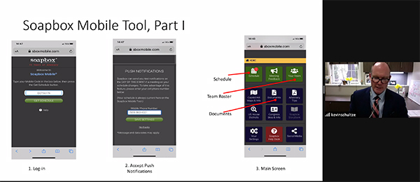 Kevin Schultze explained how to use Soapbox, the platform that allows attendees to manage their Capitol Hill meeting schedules.