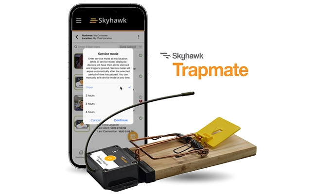 Cell phone display with remote on snap trap