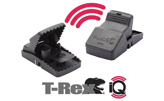 T-Rex iQ graphic of traps and logo