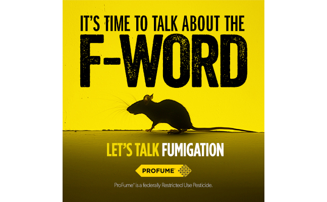 Graphic for Douglas Products' ProFume with verbiage and rodent