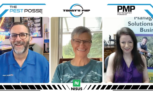 From left, the author and Drs. Nina Jenkins and Cisse Spragins discuss the deal on Today’s PMP, a program from Pest Posse TV. 
