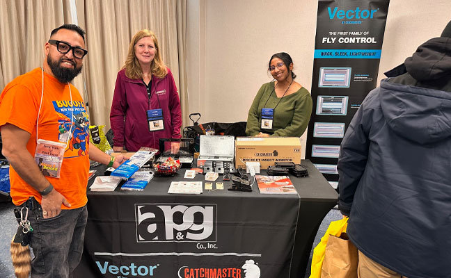 AP&G staff pose for a picture at the company's booth. IMAGE: PMP STAFF