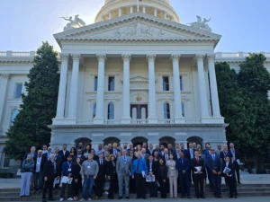 CAPMA members gather at the California State Capitol during the 2026 Legislative Day in Sacramento. The event brought pest management professionals together to engage directly with lawmakers on industry priorities. Credit: California Pest Management Association