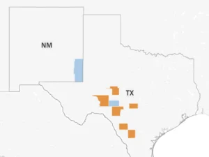 County map of current screwworm cases under investigation. Blue Counties represent inactive cases. IMAGE: USDA
