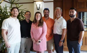 Pictured from left are Chris Aust, Dan Aust, Andrea Piazza, Chris Piazza, Stuart Aust and Nick Aust. IMAGE: THE AUST GROUP
