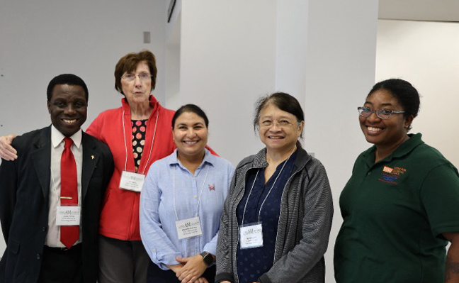TEAMWORK: FAMU team during 2024 field day. From left are Dr. Lambert Kanga, Ms. Janice Peters, Dr. Anamika Sharma, Dr. Susie Legaspi, and Dr. Sabrina Hayes. (PHOTO: JOHN DUKES III)